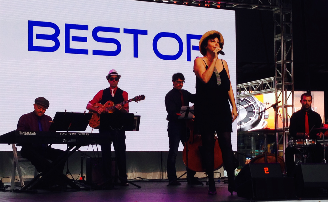 Photo Sylvie Boisel Performing in Time Square New York City for Best of France